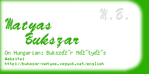 matyas bukszar business card